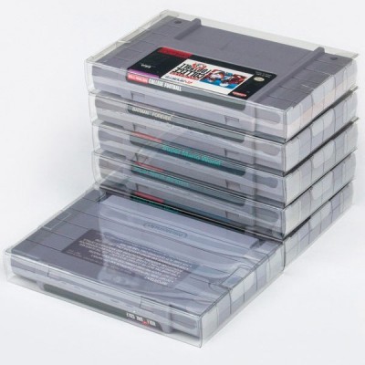 25 Mario Retro Snes Dust Proof Clear Plastic Cartridge Protectors sleeve Box Video Game Display Cart Case SUPER NES CART Game Crystal Clear - Scratch Resistant - 100% Satisfaction Guaranteed!